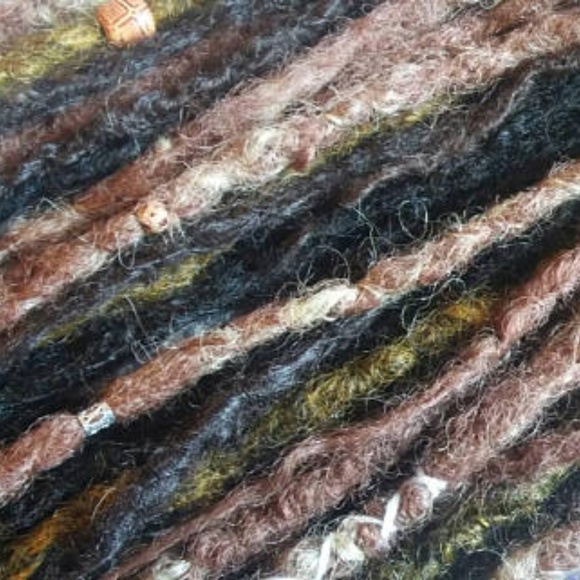 natural knotty double ended brown black dreadlock main image 7